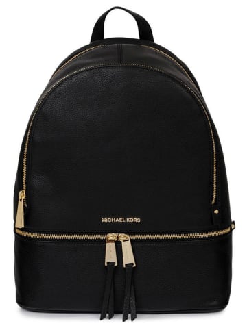 Michael Kors Skórzany plecak w kolorze czarnym - 30 x 38 x 12 cm