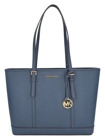 Michael Kors Leder-Shopper in Blau - (B)43 x (H)29 x (T)16 cm