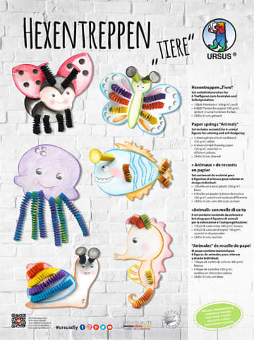 URSUS Bastelset "Hexentreppen-Tiere" in Bunt