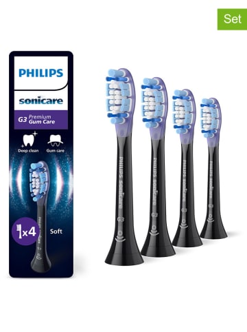 PHILIPS sonicare 4er-Set: Ersatz-Bürstenköpfe "Premium Gum Care" in Schwarz