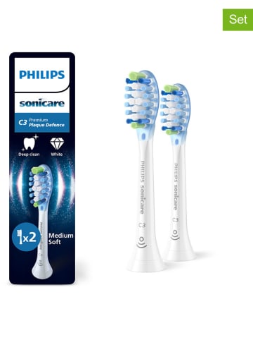 PHILIPS sonicare Wymienne końcówki (2 szt.) "Premium Plaque Defence" w kolorze białym