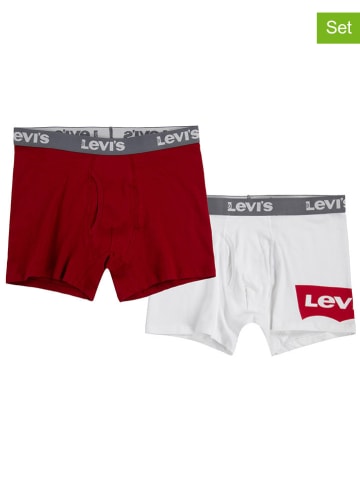 Levi's Kids 2er-Set: Boxershorts in Weiß/ Rot