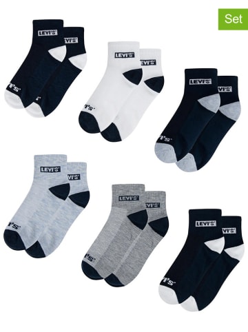 Levi's Kids 6er-Set: Socken in Weiß/ Grau/ Dunkelblau
