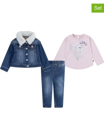 Levi's Kids 3-delige outfit blauw/lichtroze
