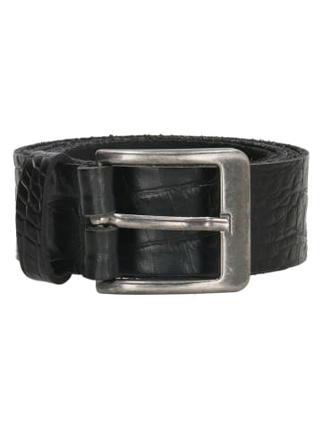 HIDE & STITCHES Leren riem zwart
