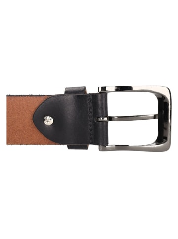 HIDE & STITCHES Leren riem "Frisco" zwart