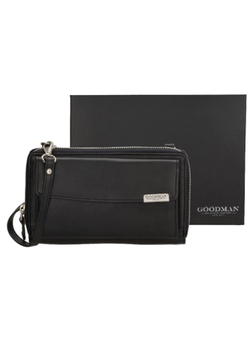 GOODMAN Leder-Handytasche "Goodman" in Schwarz - (B)11 x (H)9 x (T)4 cm