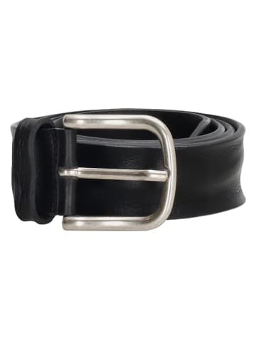HIDE & STITCHES Leren riem zwart