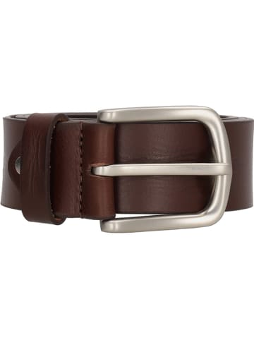 HIDE & STITCHES Leren riem "Frisco" donkerbruin