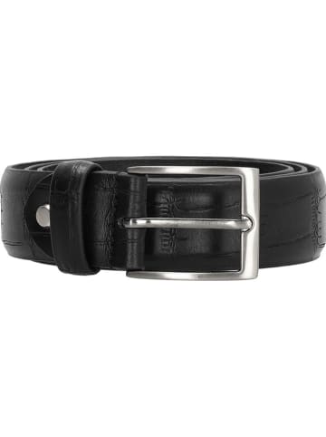 HIDE & STITCHES Leren riem "Frisco" zwart