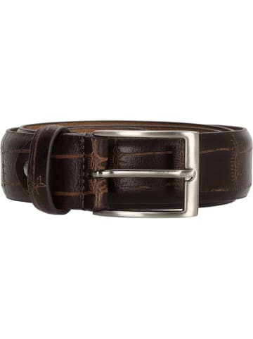 HIDE & STITCHES Leren riem "Frisco" donkerbruin