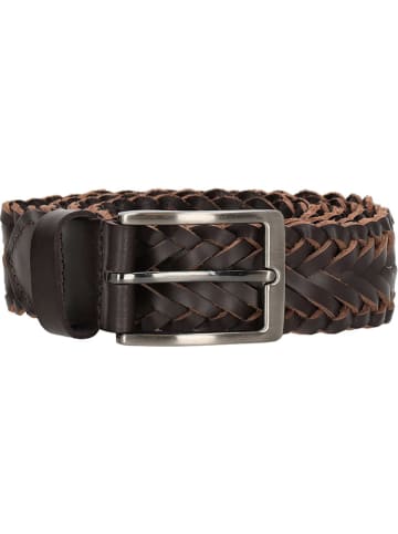 HIDE & STITCHES Leren riem "Frisco" donkerbruin