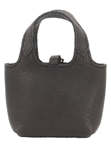 HIDE & STITCHES Leder-Schlüsselanhänger "Earth" in Anthrazit - (B)8 x (H)6 x (T)3 cm