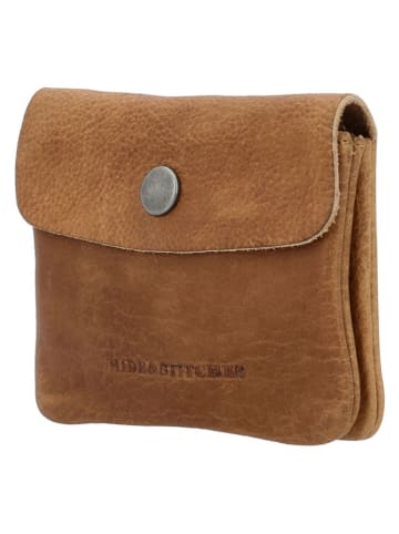 HIDE & STITCHES Leder-Schlüsseltasche "Earth" in Camel - (B)10 x (H)7 x (T)1 cm