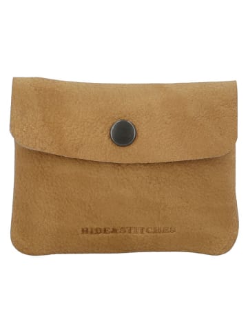 HIDE & STITCHES Leder-Schlüsseltasche "Earth" in Hellbraun - (B)10 x (H)7 x (T)1 cm