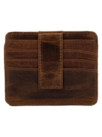 HIDE & STITCHES Skórzane etui "Next Navajo" w kolorze brązowym na karty - 10 x 8,5 x 1 cm