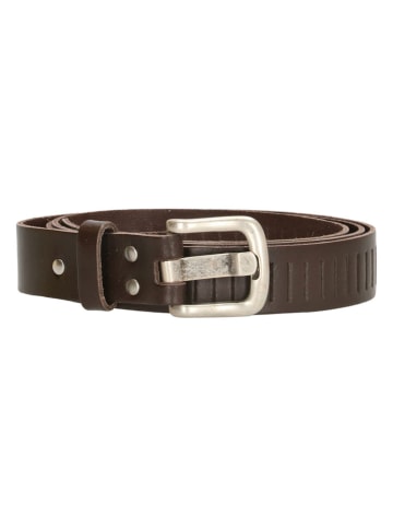 HIDE & STITCHES Leren riem "Midland" donkerbruin