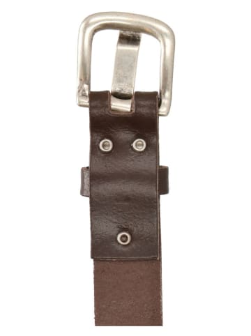 HIDE & STITCHES Leren riem "Midland" donkerbruin