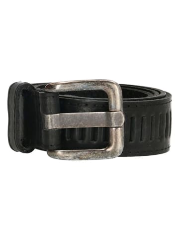 HIDE & STITCHES Leren riem zwart