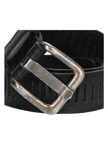 HIDE & STITCHES Leren riem zwart