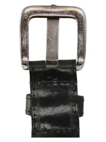 HIDE & STITCHES Leren riem zwart