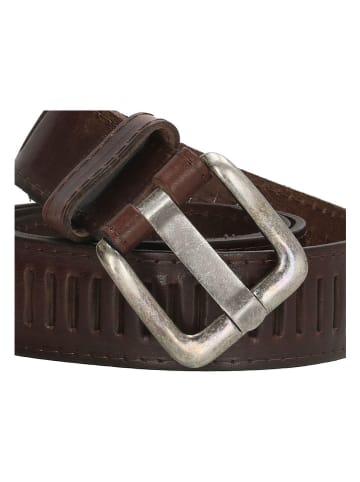 HIDE & STITCHES Leren riem bruin