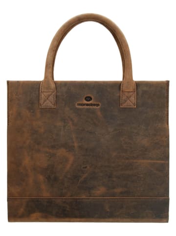 HIDE & STITCHES Leder-Ordnerhülle "Oklahoma" in Braun - (B)33 x (H)32 x (T)1 cm