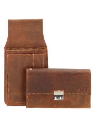 Old West Leren portemonnee "Fargo" cognackleurig - (B)24,5 x (H)12,5 x (D)6 cm