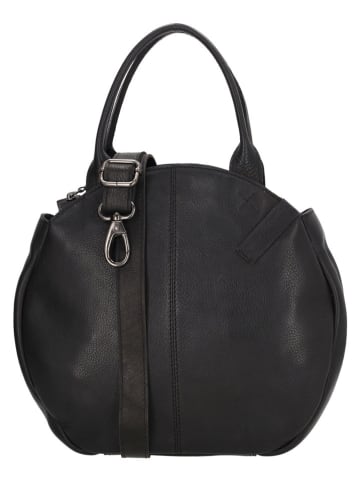 HIDE & STITCHES Leren handtas "Cote d Azur" zwart - (B)28 x (H)24 x (D)6 cm