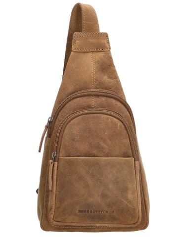 HIDE & STITCHES Leder-Umhängetasche in Hellbraun - (B)18 x (H)33 x (T)8,5 cm