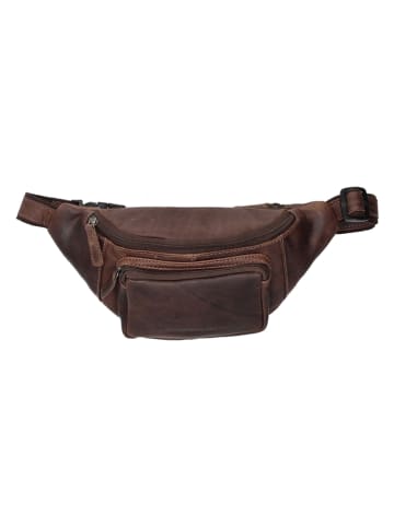 HIDE & STITCHES Leder-Brusttasche in Braun - (B)23 x (H)13 x (T)4 cm