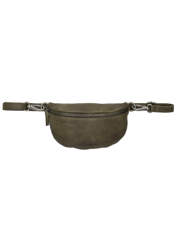 HIDE & STITCHES Leder-Gürteltasche in Khaki - (B)22,5 x (H)14 x (T)5,5 cm