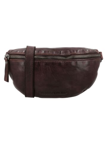 HIDE & STITCHES Leder-Brustbeutel "Paint Rock" in Dunkelbraun - (B)22 x (H)14 x (T)5 cm