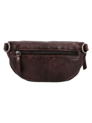 HIDE & STITCHES Leder-Brustbeutel "Paint Rock" in Dunkelbraun - (B)22 x (H)14 x (T)5 cm