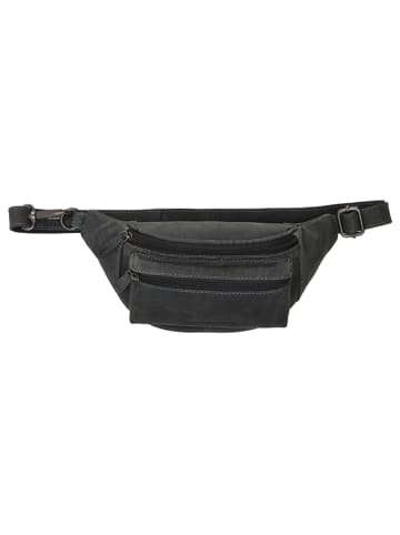 HIDE & STITCHES Leder-Gürteltasche in Schwarz - (B)30 x (H)14 x (T)8 cm
