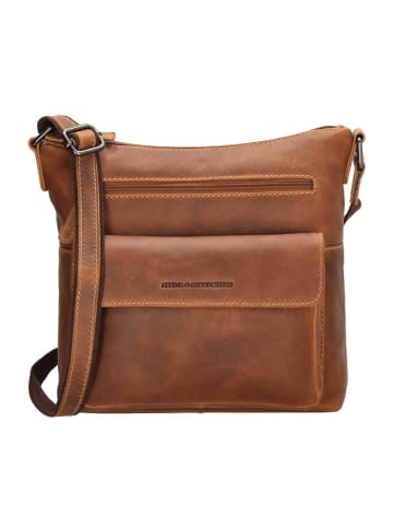 HIDE & STITCHES Leren schoudertas lichtbruin - (B)24 x (H)25 x (D)10 cm