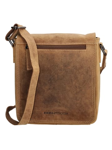 HIDE & STITCHES Leren schoudertas lichtbruin - (B)21 x (H)22 x (D)6,5 cm