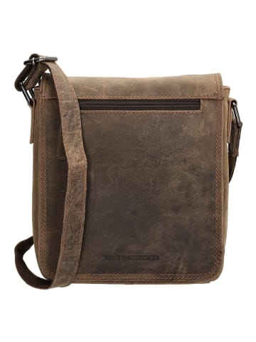 HIDE & STITCHES Leren schoudertas bruin - (B)21 x (H)22 x (D)6,5 cm