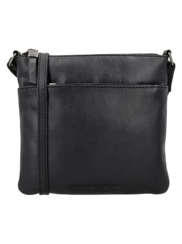 HIDE & STITCHES Skórzana torebka "Porto" w kolorze czarnym - 20 x 18 x 2 cm