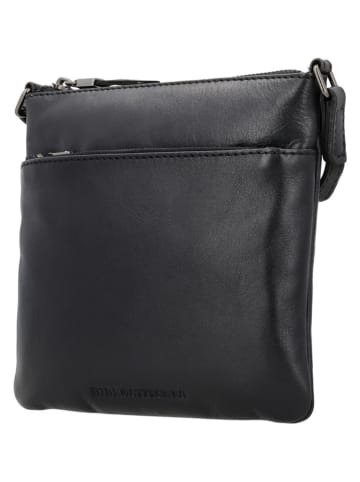 HIDE & STITCHES Skórzana torebka "Porto" w kolorze czarnym - 20 x 18 x 2 cm
