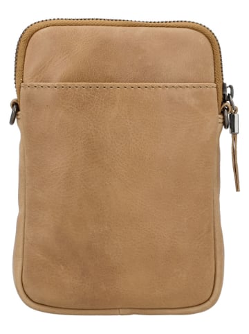 HIDE & STITCHES Leder-Handytasche "Porto" in Hellbraun - (B)13 x (H)19 x (T)2 cm