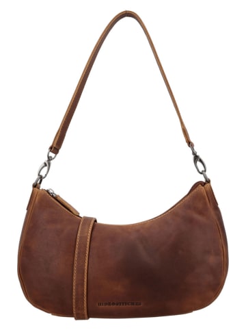 HIDE & STITCHES Leren schoudertas "Japura" bruin - (B)19 x (H)30 x (D)9 cm