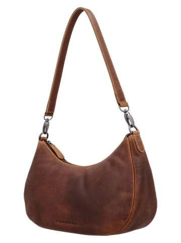 HIDE & STITCHES Leder-Schultertasche "Japura" in Braun - (B)19 x (H)30 x (T)9 cm