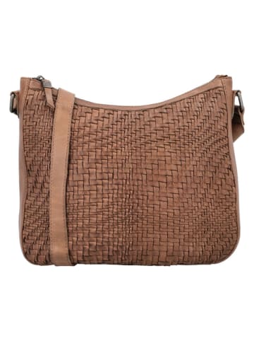 HIDE & STITCHES Skórzana torebka "Inspired by illusion" w kolorze brązowym - 30 x 26 x 10 cm