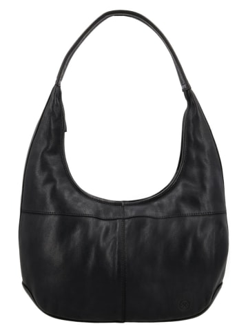 HIDE & STITCHES Leder-Schultertasche "Paint Rock" in Schwarz - (B)40 x (H)40 x (T)10 cm