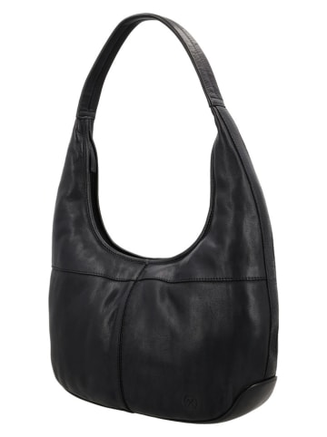 HIDE & STITCHES Leder-Schultertasche "Paint Rock" in Schwarz - (B)40 x (H)40 x (T)10 cm