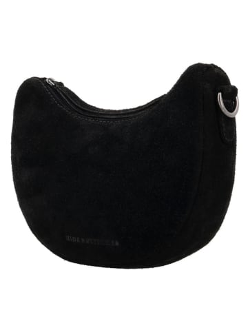 HIDE & STITCHES Leder-Schultertasche "Brazos" in Schwarz - (B)22 x (H)16 x (T)5,5 cm