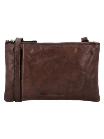 HIDE & STITCHES Leder-Umhängetasche "Westland" in Dunkelbraun - (B)24 x (H)15 x (T)5 cm