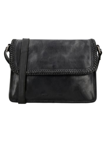 HIDE & STITCHES Leder-Umhängetasche "Inspired by Country" in Schwarz - (B)24 x (H)19 x (T)10 cm
