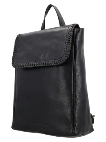 HIDE & STITCHES Leder-Rucksack "Inspired by Country" in Schwarz - (B)25 x (H)30 x (T)11 cm